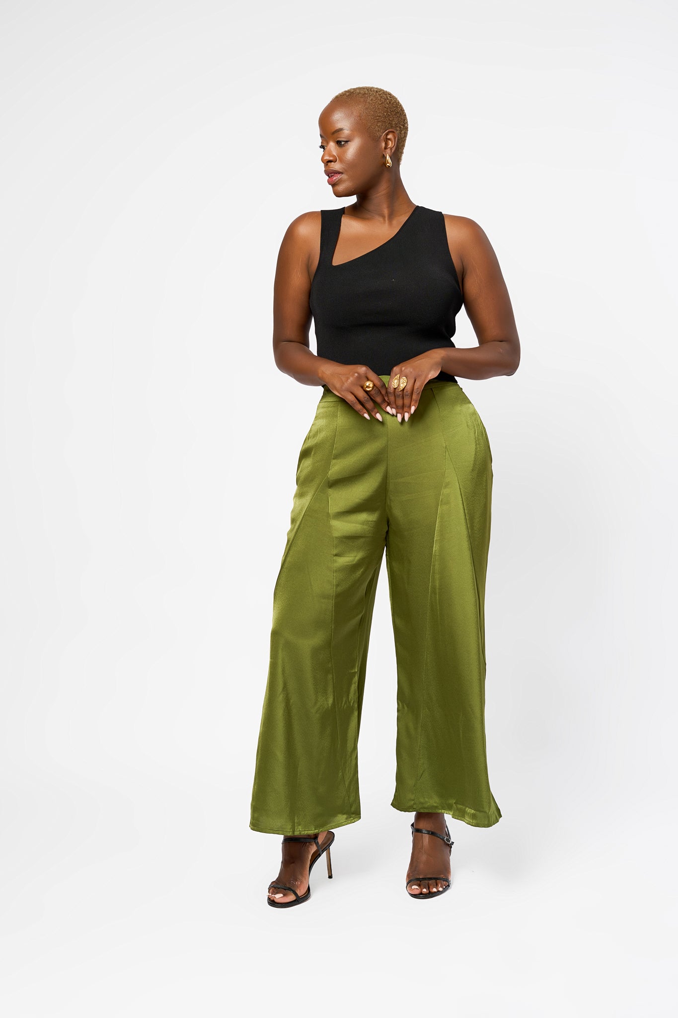SILK FLARED PANTS