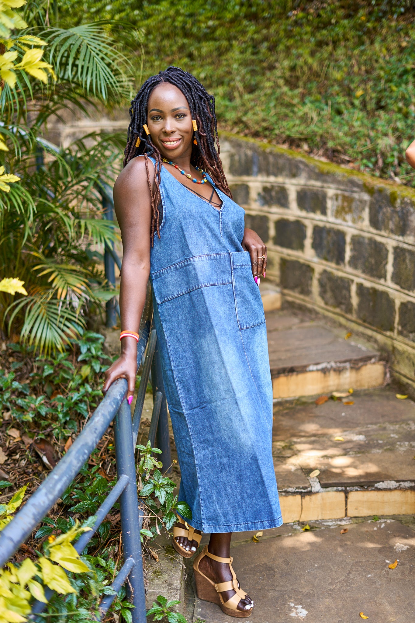 Denim Suspender Dress