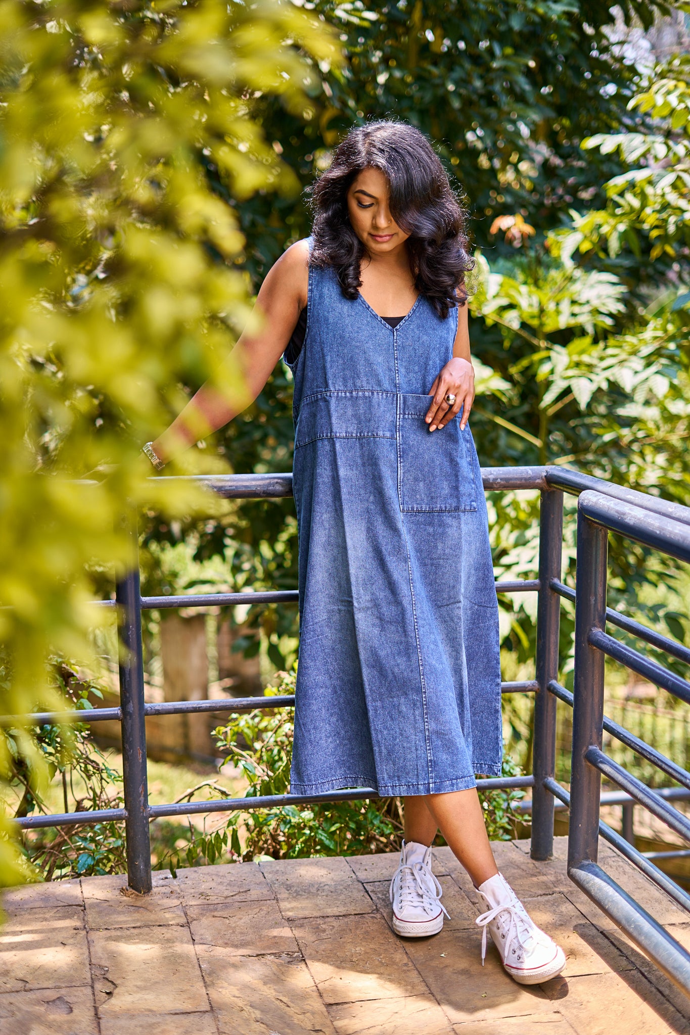 Denim Suspender Dress
