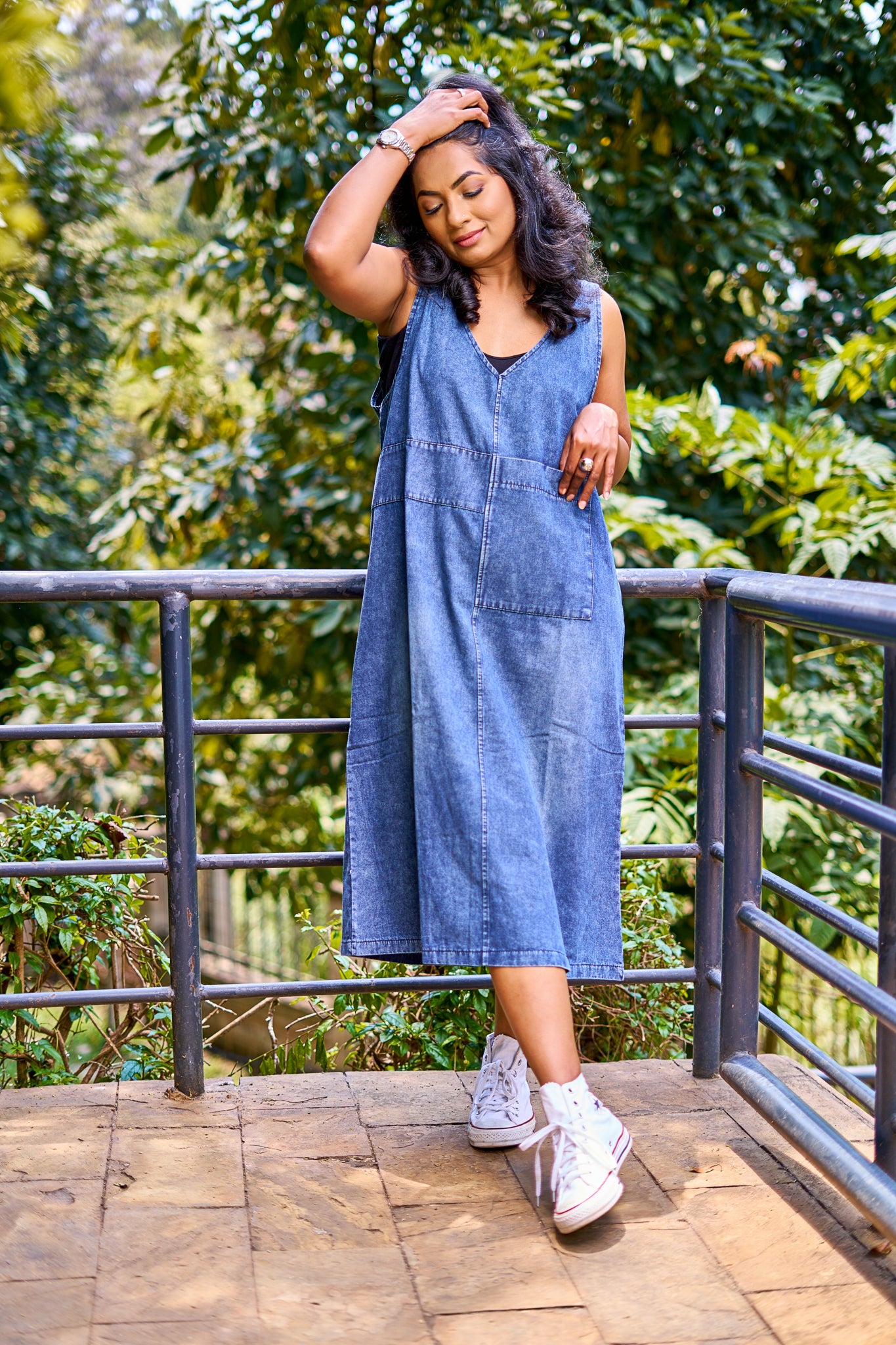 Denim Suspender Dress