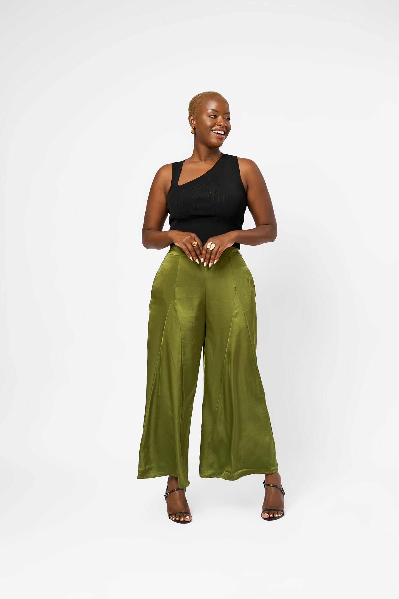 SILK FLARED PANTS