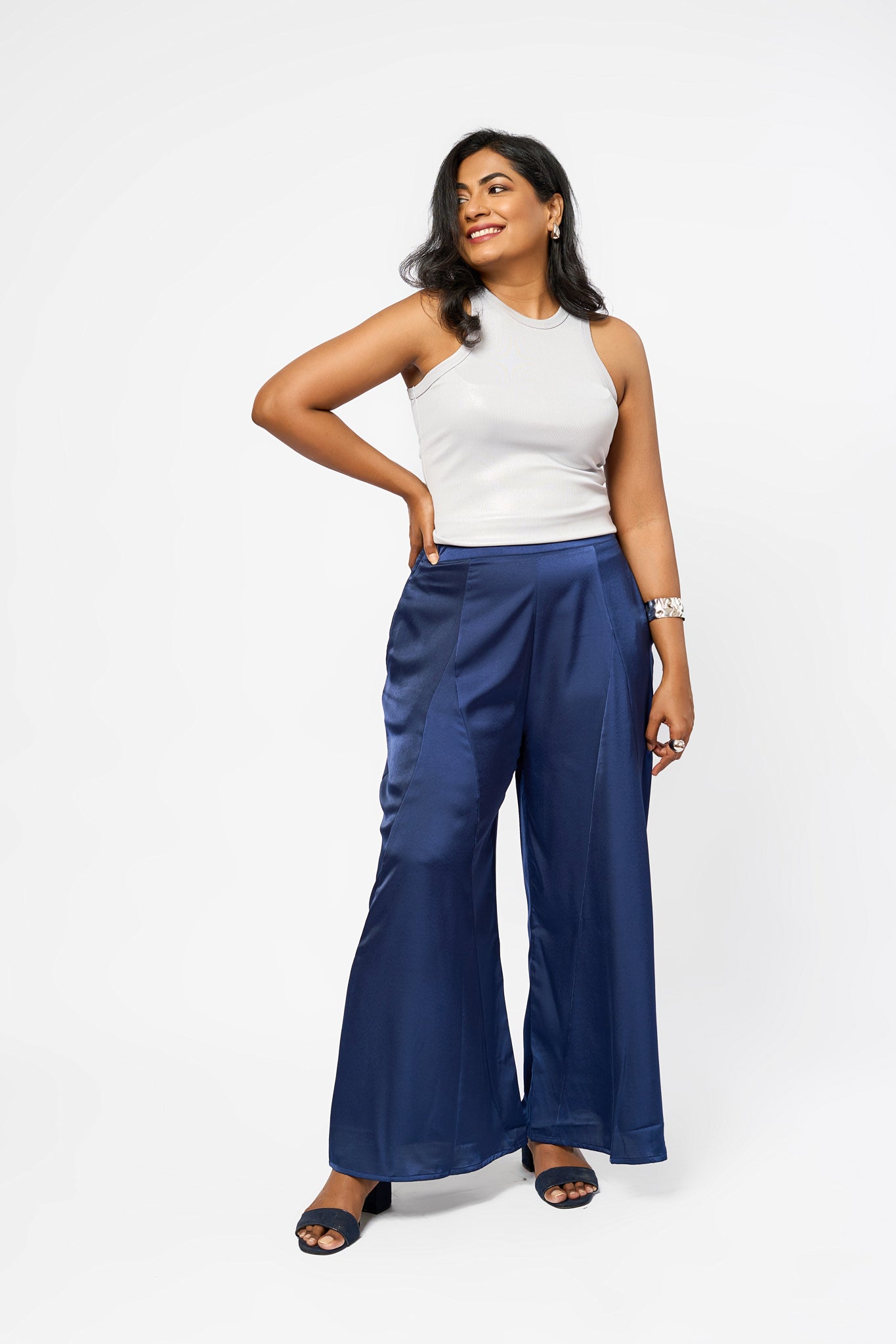 SILK FLARED PANTS